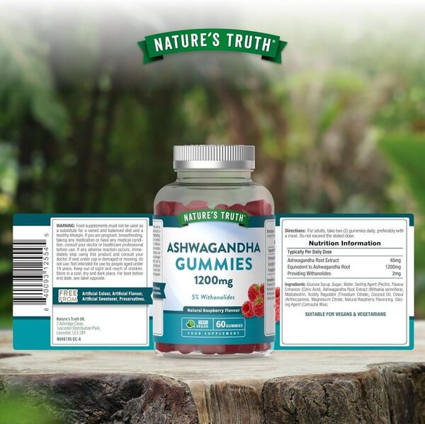 Nature's Truth Ashwagandha Gummies 1200mg 60 count, UK version