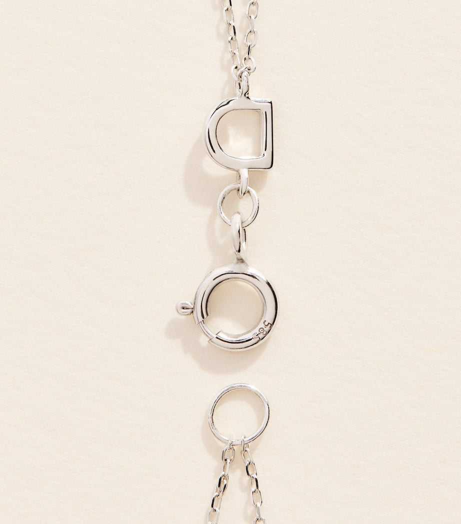 Astrid & Miyu white gold topaz heart bracelet (British brand)
