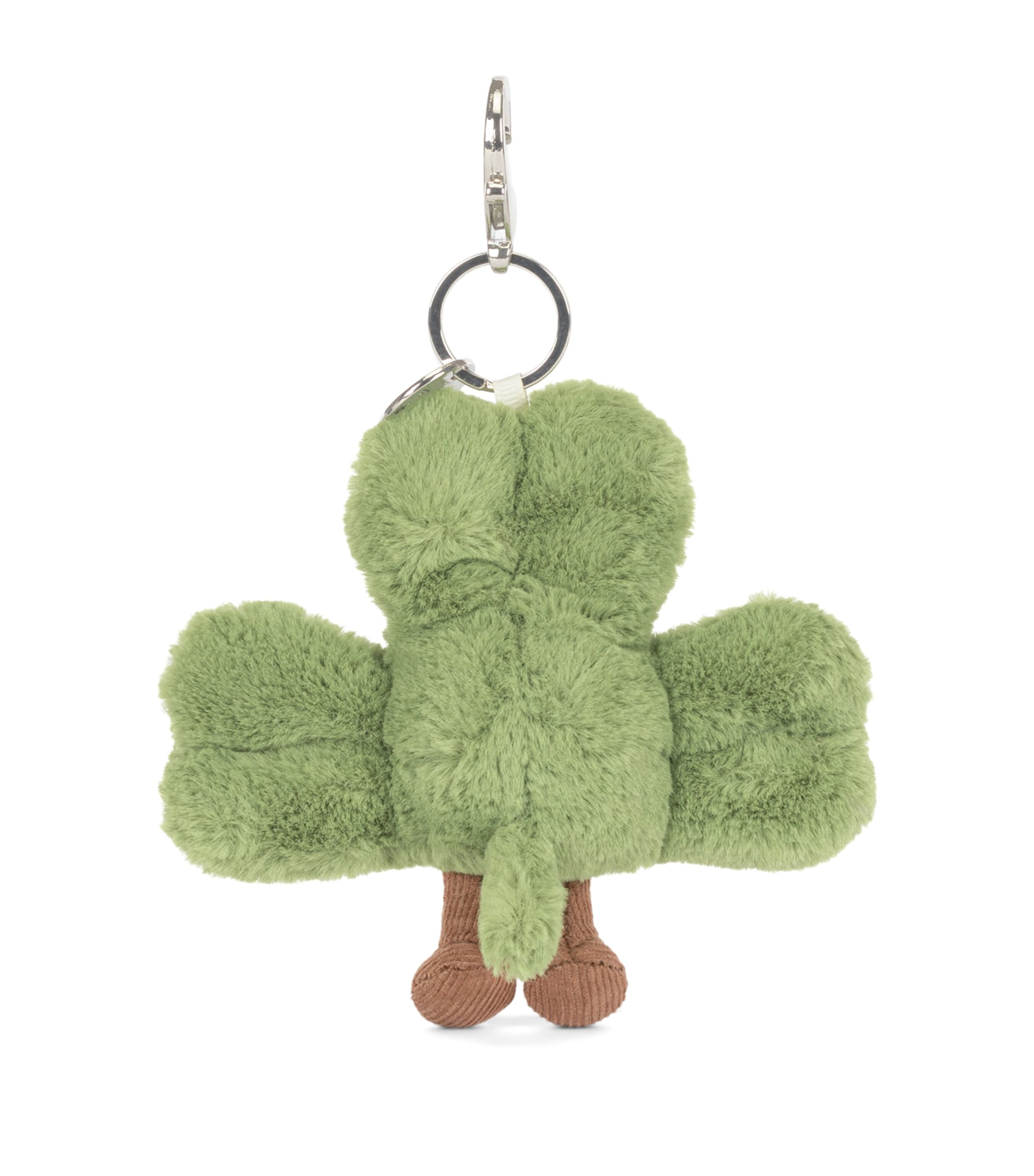 Jellycat shamrock bag charm with ultra-plush material and corduroy boots, UK version