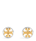 Tory Burch gold and silver-plated icon stud earrings 10mm, imported from the UK