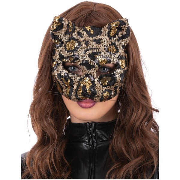 Smiffys sequin leopard cat mask - British product