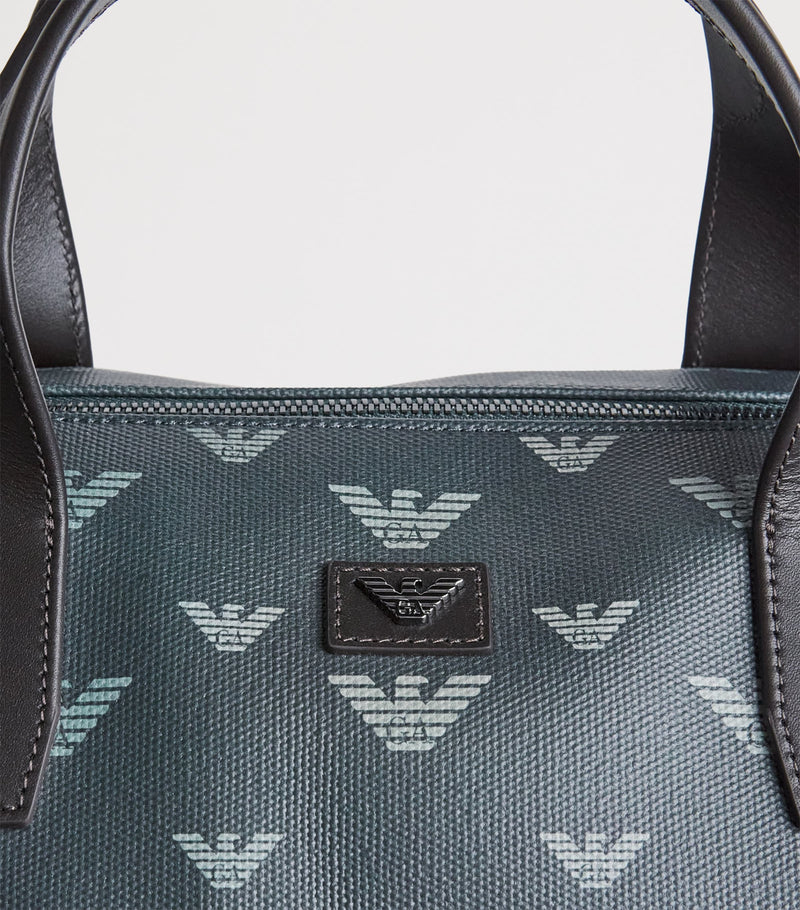 Emporio Armani canvas eagle holdall travel bag (British brand)