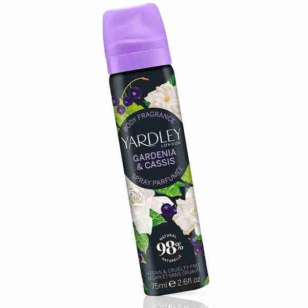 Yardley body spray Gardenia & Cassis 75ml, UK version
