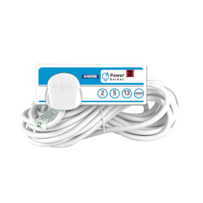 Status 2 Socket 5 Metre Extension Lead 13 Amp