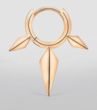 Maria Tash faceted triple spike hoop earring 6.5mm, imported from the UK