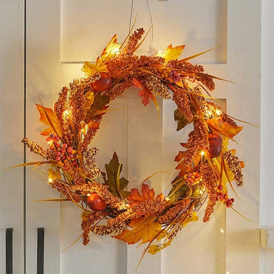 Superdrug Livingandhome Herbst Goldene Sorghum-Kranz LED-Lichter 50cm – Online bei McGrocer kaufen