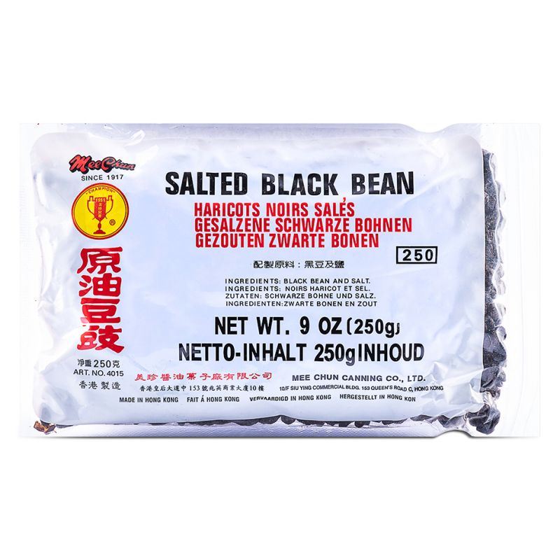 Mee Chun salted fermented black beans, imported from the UK