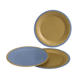 Habitat Palma Luxe Plates Mixed Blue/Gold 10pk GOODS Sainsburys   