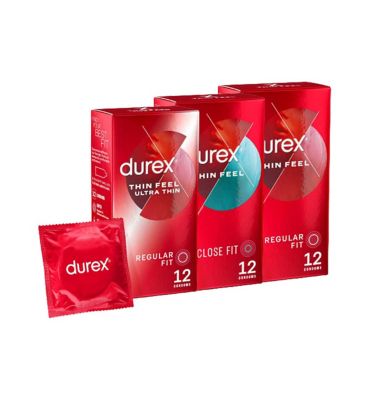 Durex Thin Feel Condoms Bundle (3 x 12 Pack) GOODS Boots   