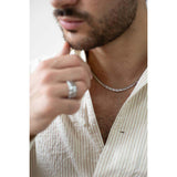 SVNX interlocked chain necklace silver 18 inches, imported from the UK