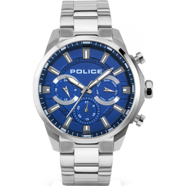 Police Menelik blue men's stainless steel watch (British brand)