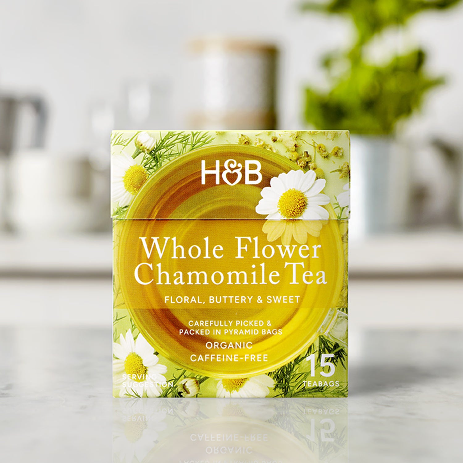 Holland Barrett whole flower chamomile tea 15 bags, imported from the UK
