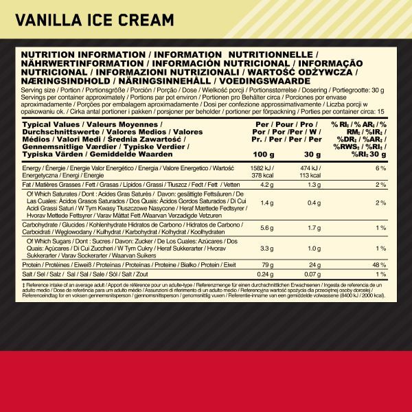 Optimum Nutrition Vanilla Ice Cream Whey Protein Powder GOODS Superdrug   