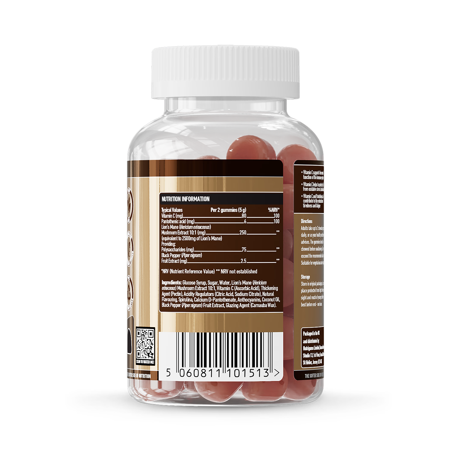 Nutrigums Lion's Mane Complex gummies 60 count, UK version
