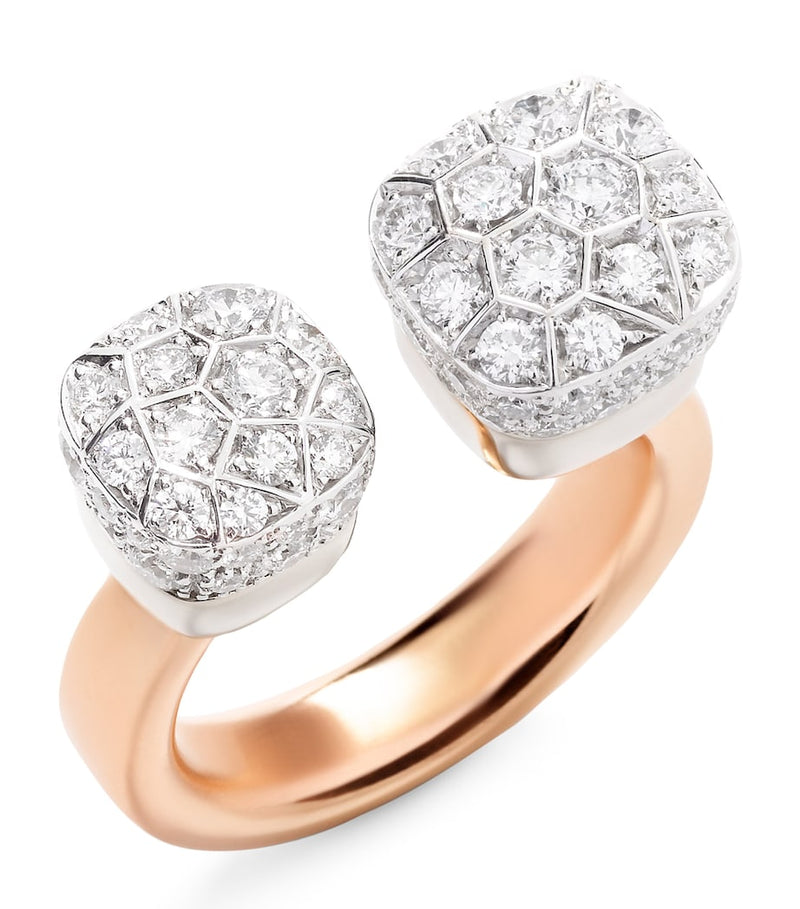 Pomellato Nudo mixed gold diamond ring (British brand)
