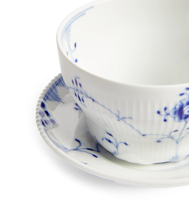 Royal Copenhagen Blue Elements teacup and saucer set, imported from the UK