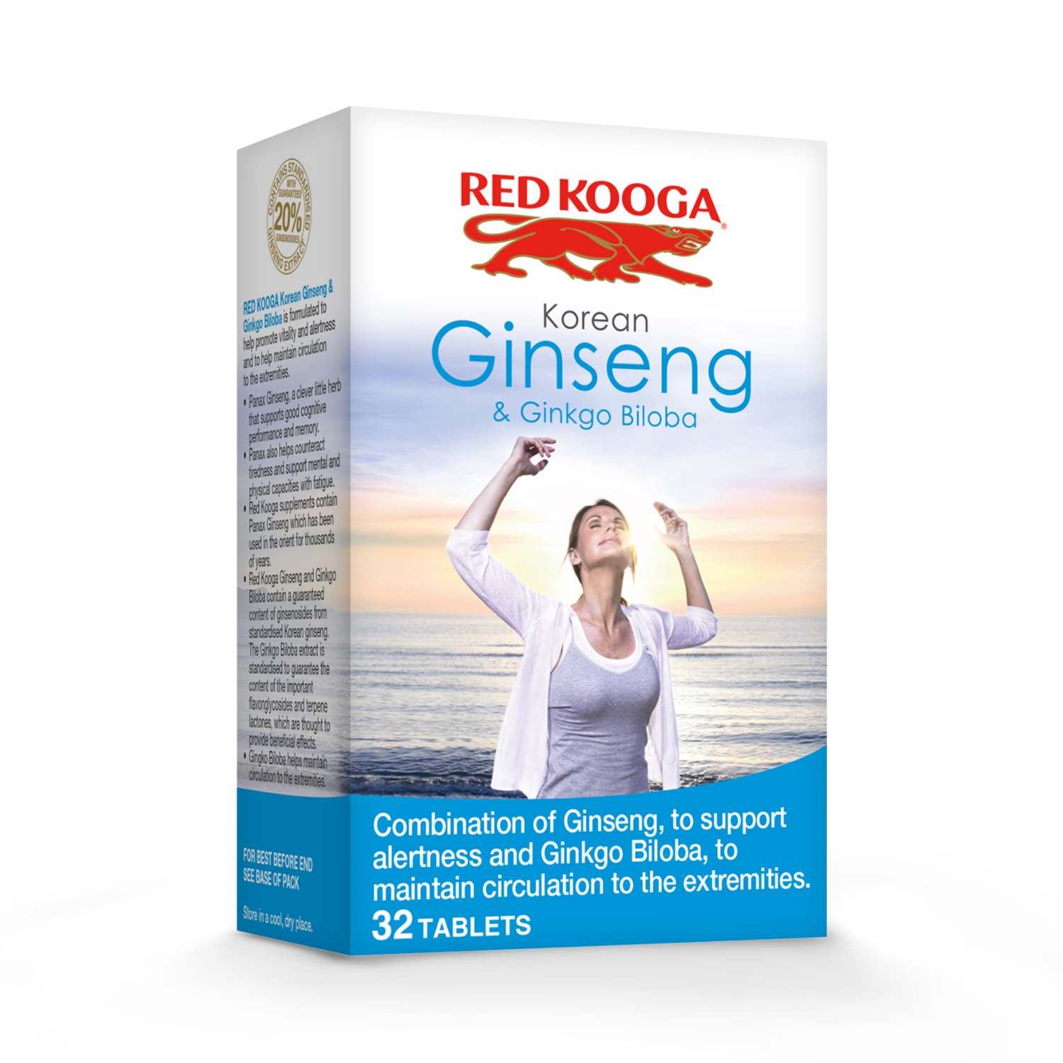 Red Kooga supplement Ginkgo Biloba & Ginseng 32 tablets (British brand)