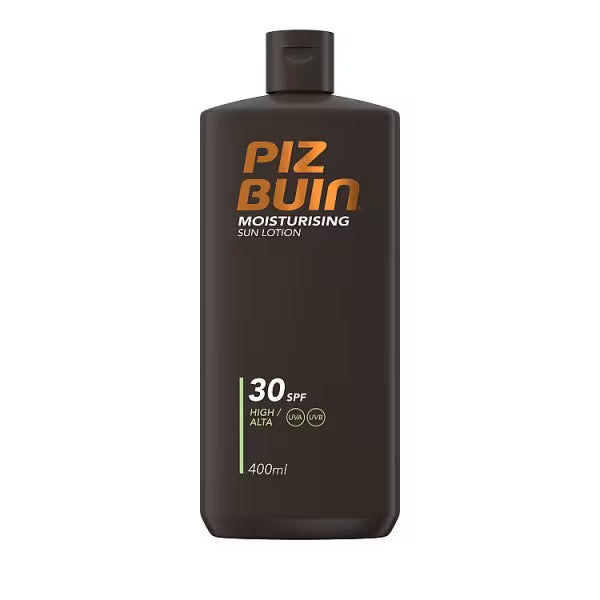 Piz Buin moisturising sun lotion SPF 30 400ml, imported from the UK
