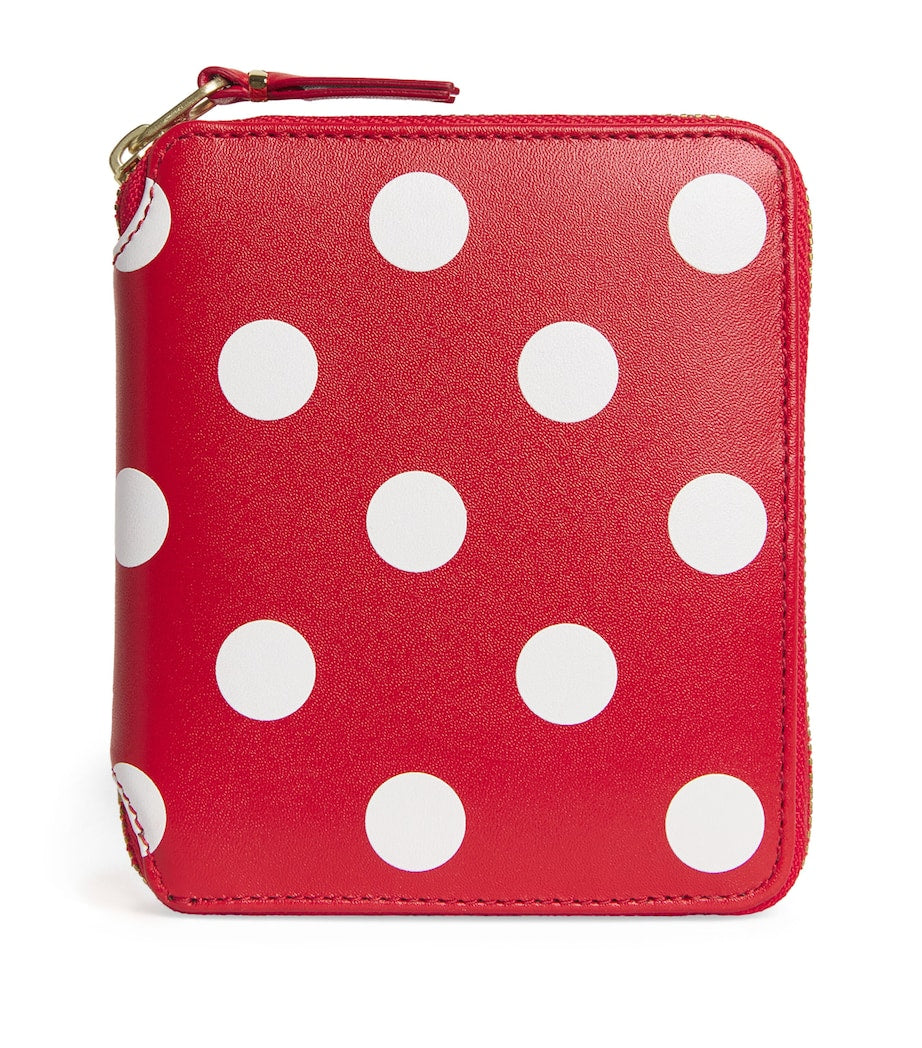 Comme des Garçons polka-dot leather zipped wallet (British brand)