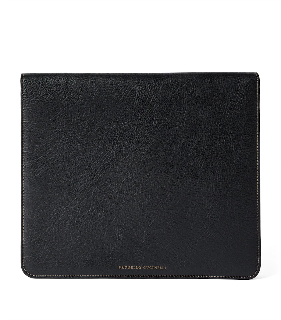 Brunello Cucinelli grained calfskin document holder - British product