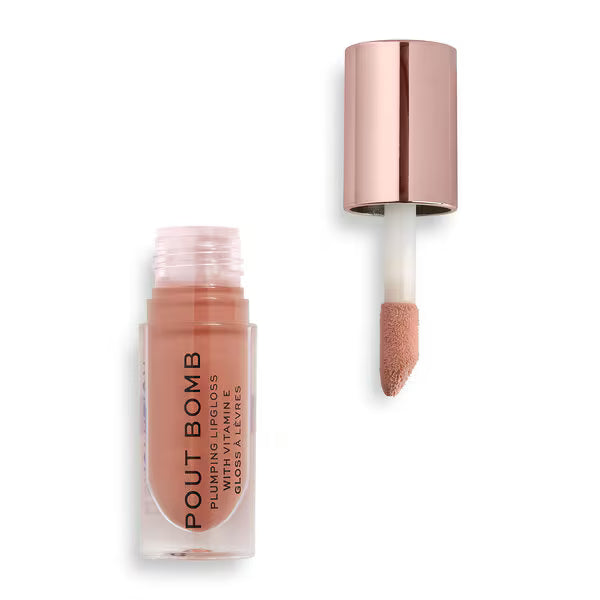 Revolution Pout Bomb Plumping Gloss Candy Pink, imported from the UK
