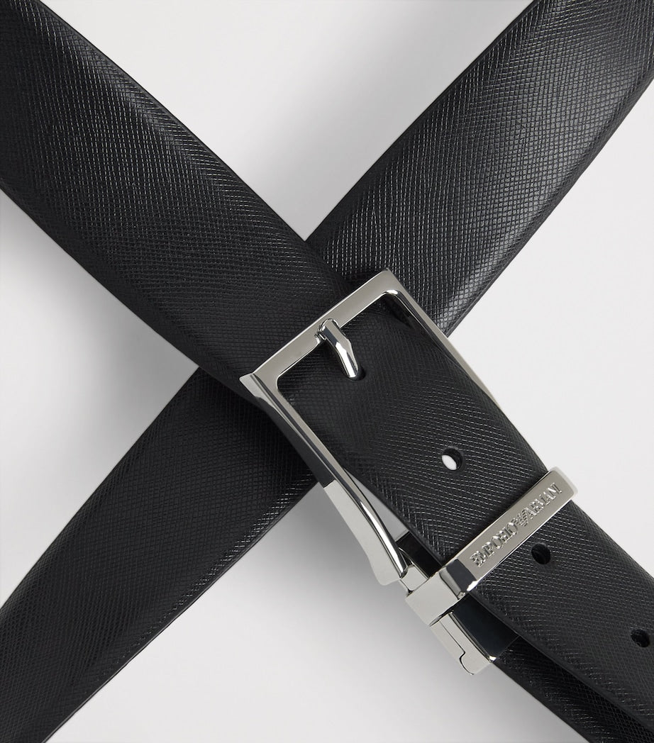 Emporio Armani grained leather belt (British brand)