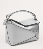 LOEWE small metallic leather Puzzle top-handle bag, UK version