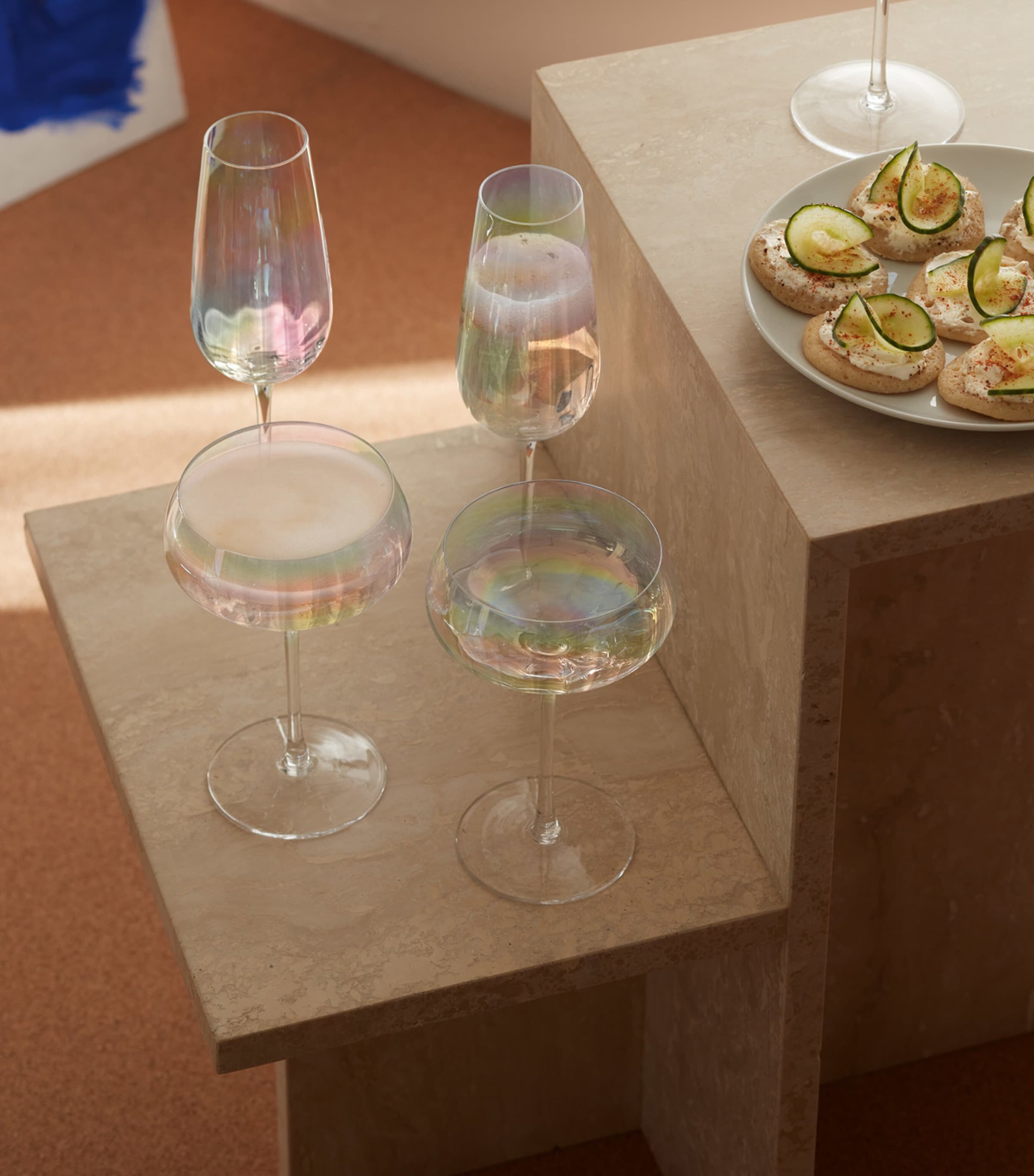 LSA International pearl flute glasses set of two (British brand)