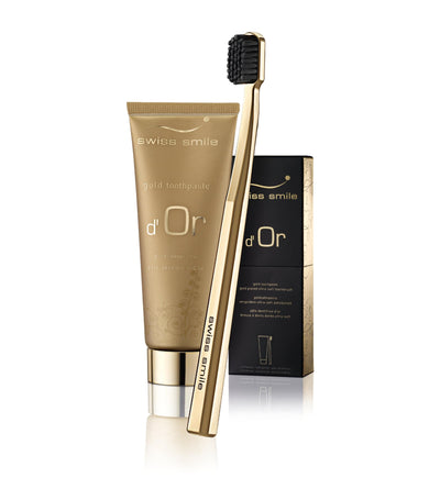 Harrods Swiss Smile D'Or Toothpaste and Toothbrush Set- Buy online at McGrocer
