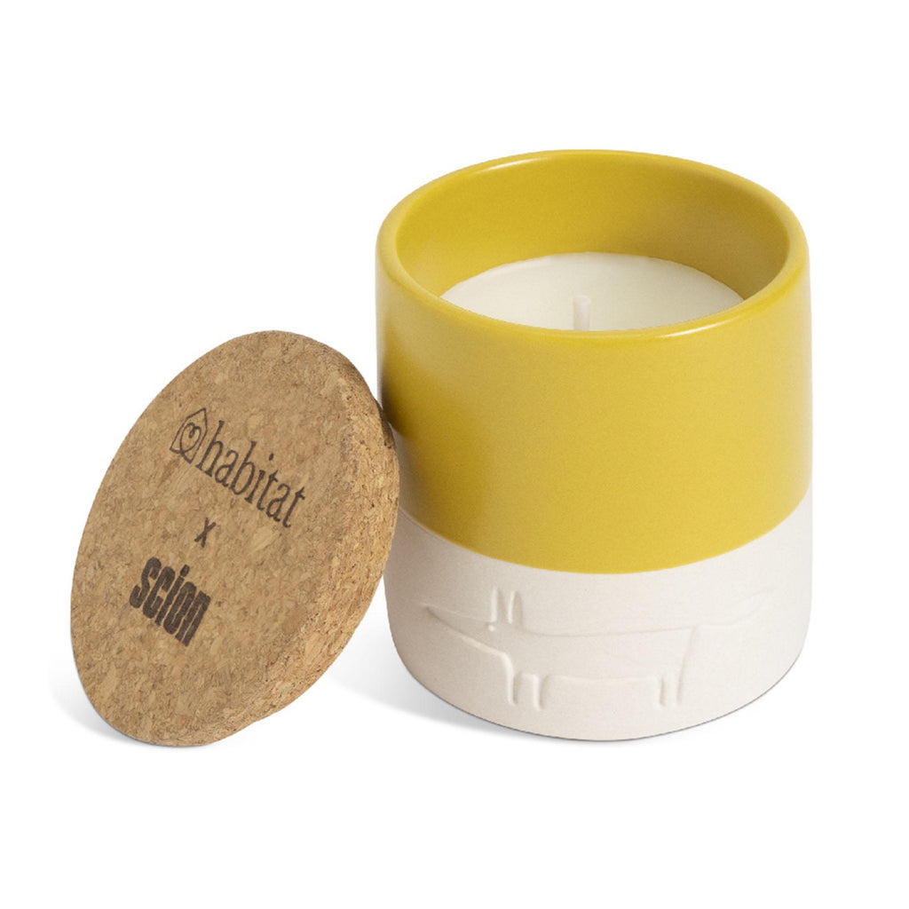 Habitat x Scion Family Mr Fox Ceramic Candle Yellow