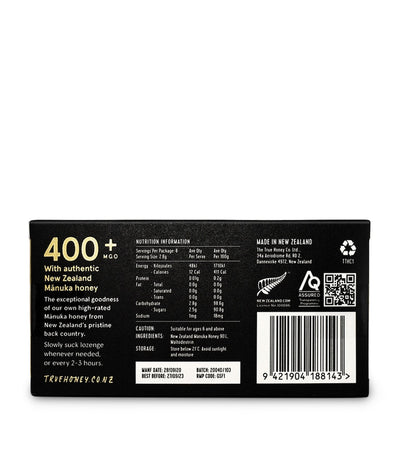 Harrods The True Honey Co 400+ MGO Manuka Honey Lozenges (8 x 2.8g)- Buy online at McGrocer