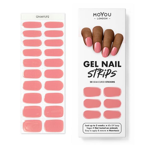 MoYou-London Gel Nail Strip Flamingo Blush, imported from the UK