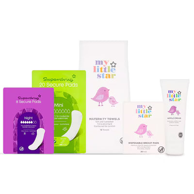 Superdrug Superdrug My Little Star New Mum Incontinence Pack Bundle Maternity Hygiene- Buy online at McGrocer
