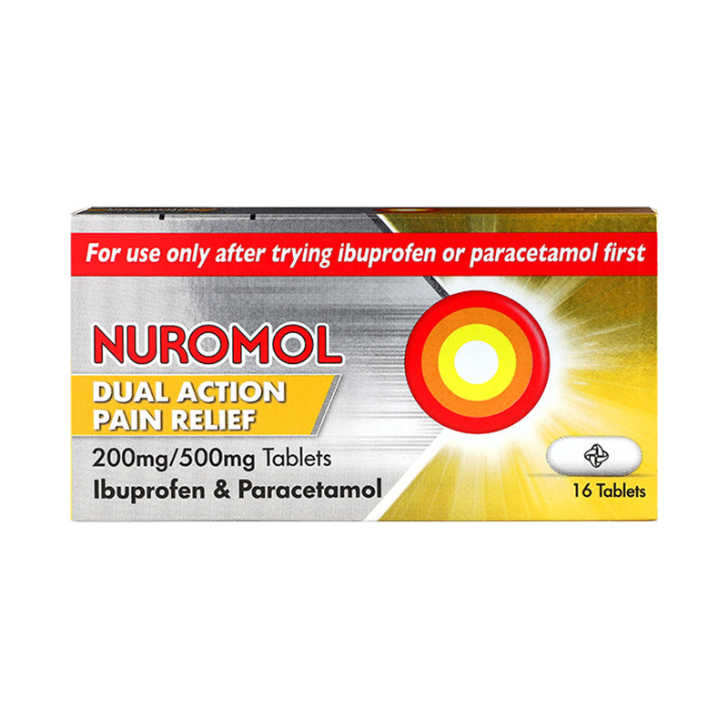 Nuromol Dual Action 200mg 500mg 16 tablets UK version