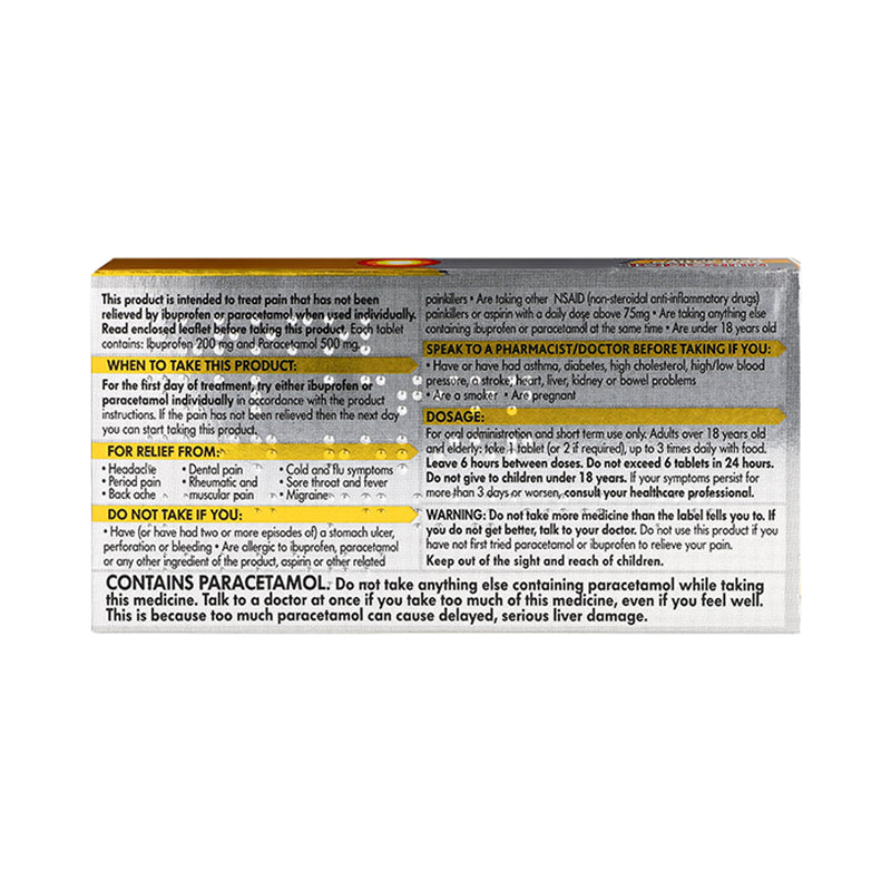 Nuromol Dual Action 200mg 500mg 16 tablets UK version