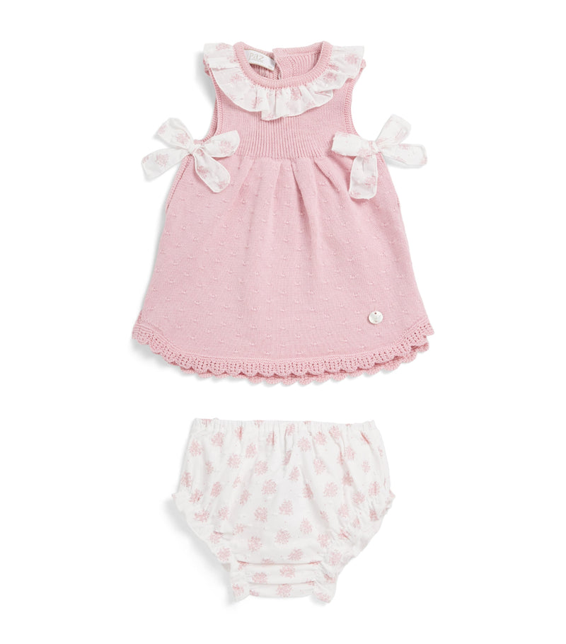 Paz Rodriguez cotton knitted top and bloomers set for babies 1-24 months, imported from the UK