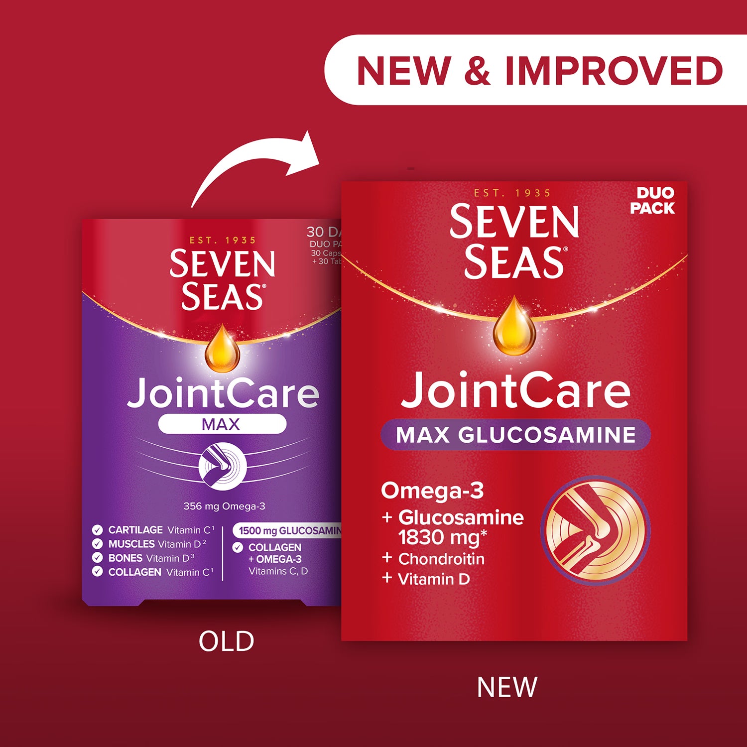 Seven Seas Jointcare Max joint supplement 30 tablets 30 capsules, UK version