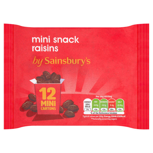 Sainsbury's Mini Snack Raisins 12x14g GOODS Sainsburys   