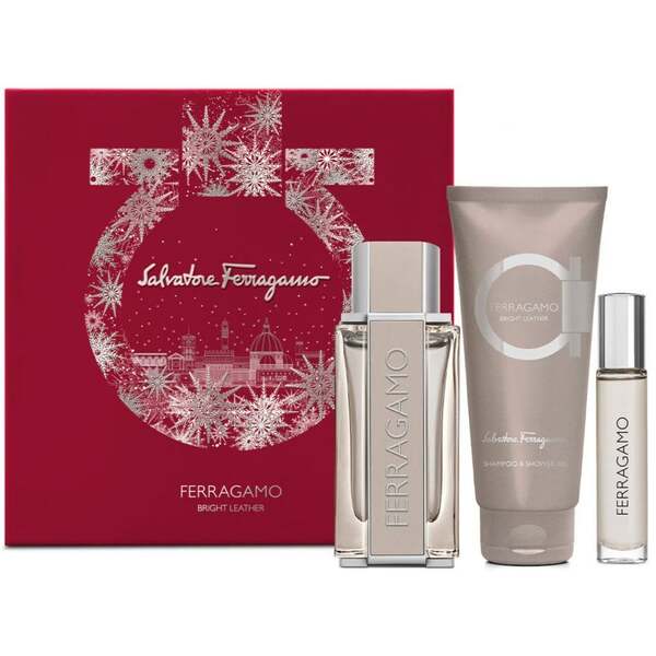 Ferragamo Bright Leather gift set with EDT and shower gel (British brand)