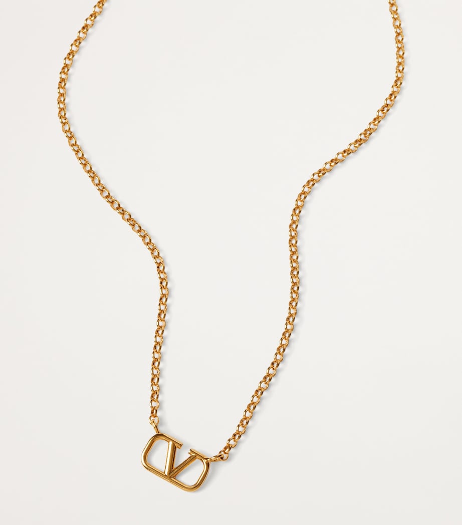 Valentino Garavani VLogo Necklace 18-karat gold-plated, UK version
