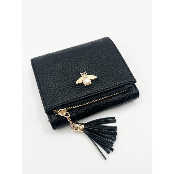 SVNX bee embellishment purse black, imported from the UK