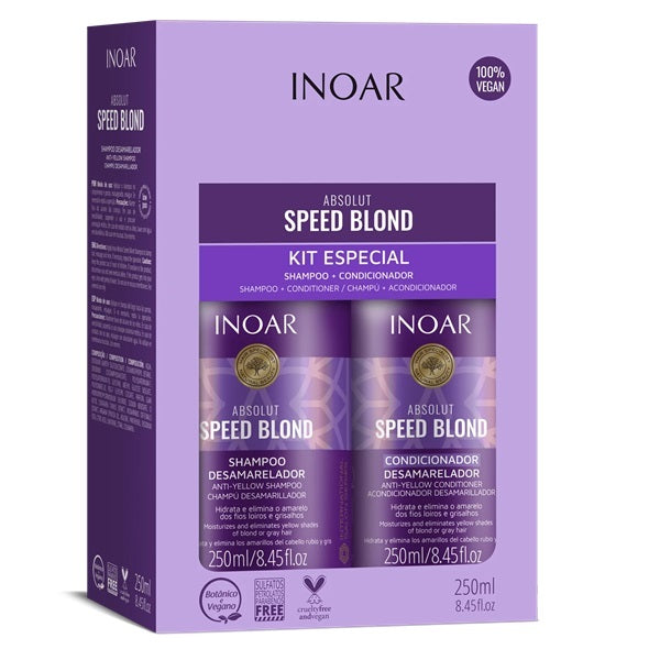 Inoar Speed Blond Shampoo Conditioner Kit, imported from the UK