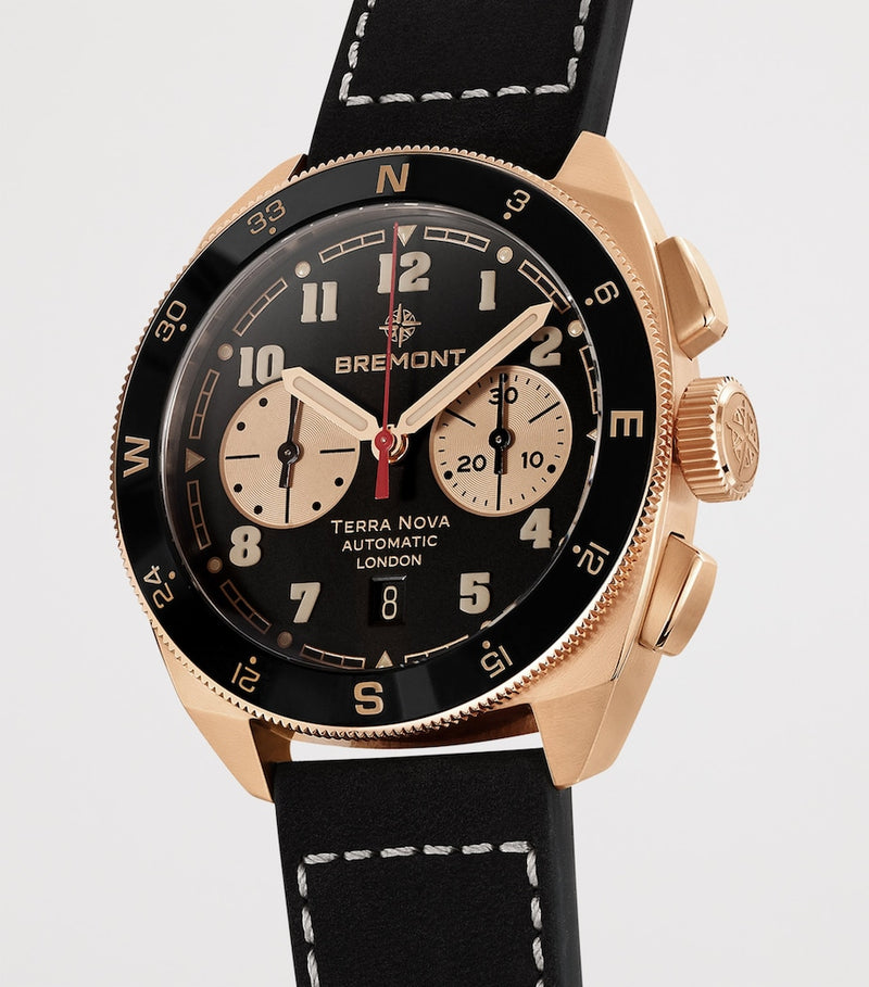 Bremont Terra Nova chronograph watch 42.5mm rose gold leather (British brand)