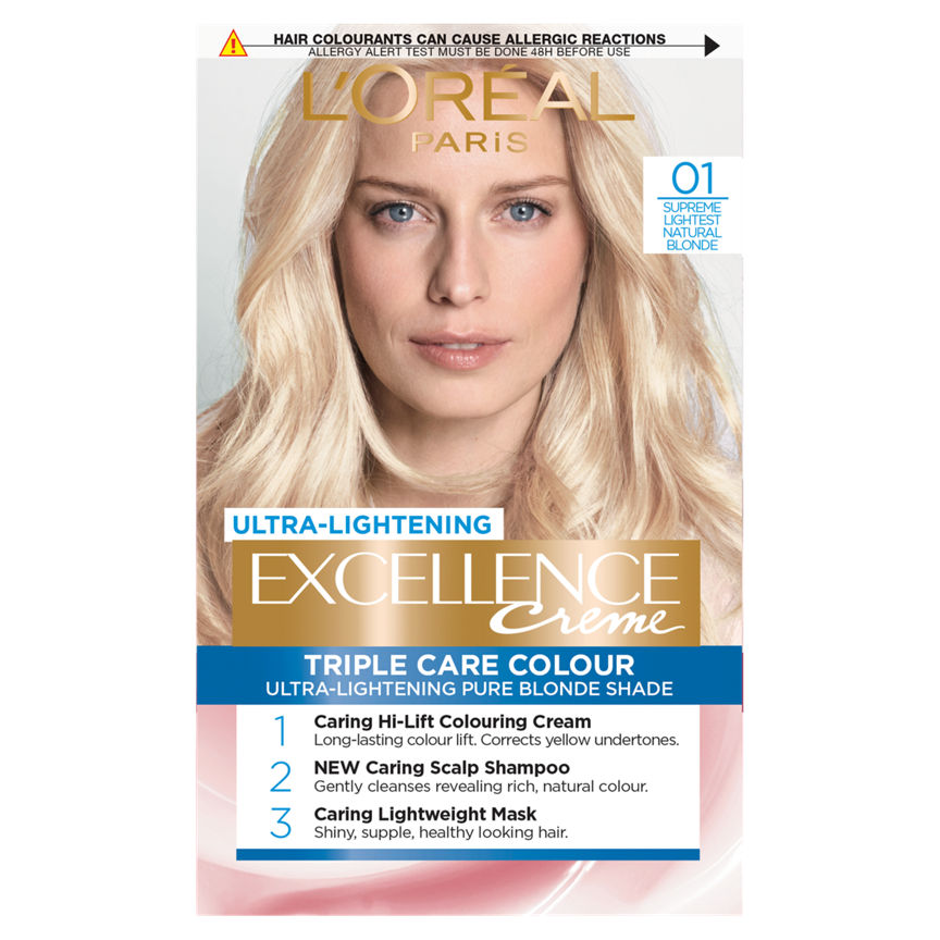 L'Oreal Excellence Creme Blondes Supreme Lightest Blonde Permanent Hair Dye Hair Colourants & Dyes ASDA   