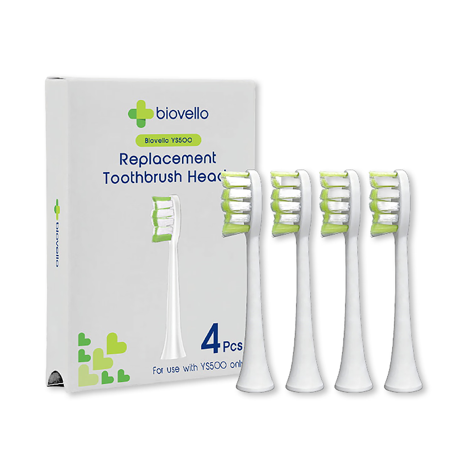 Biovello brush heads YS-500 white 4-pack (British brand)
