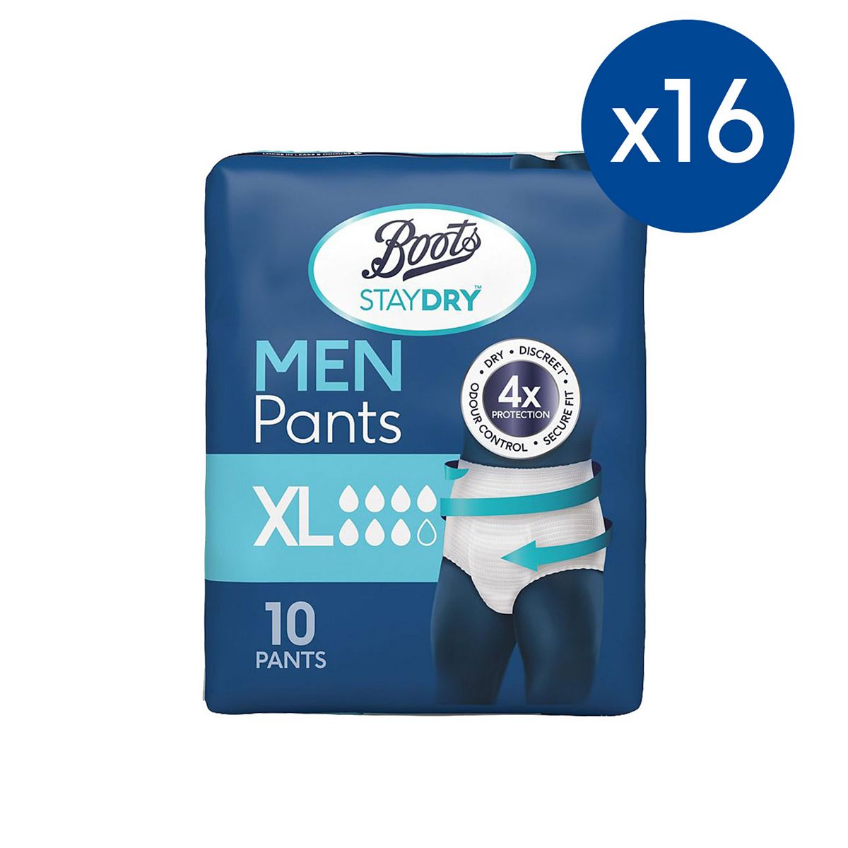 Boots Staydry Pants Men XL - 160 pants (16 Pack Bundle) GOODS Boots   