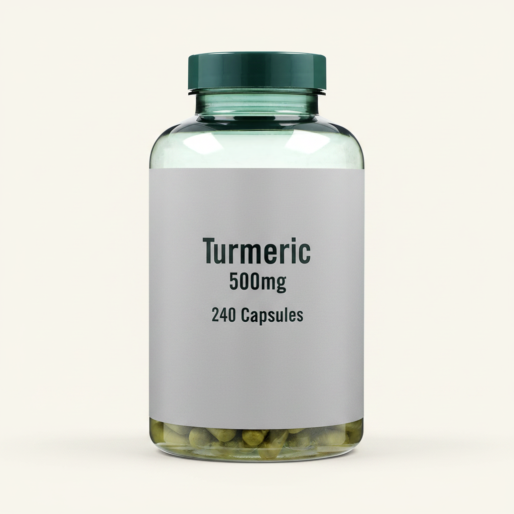 Holland & Barrett turmeric capsules 500mg 240 count, UK version