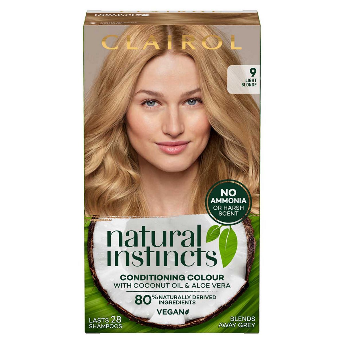 Clairol Natural Instincts Vegan No Ammonia No Parabens Semi-Permanent Hair Dye 9 Light Blonde 175ml Haircare & Styling Boots   