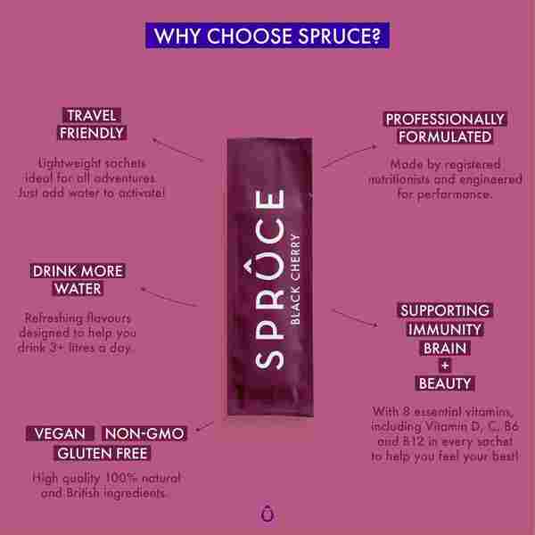 Spruce Black Cherry water enhancer 36 sachets, UK version
