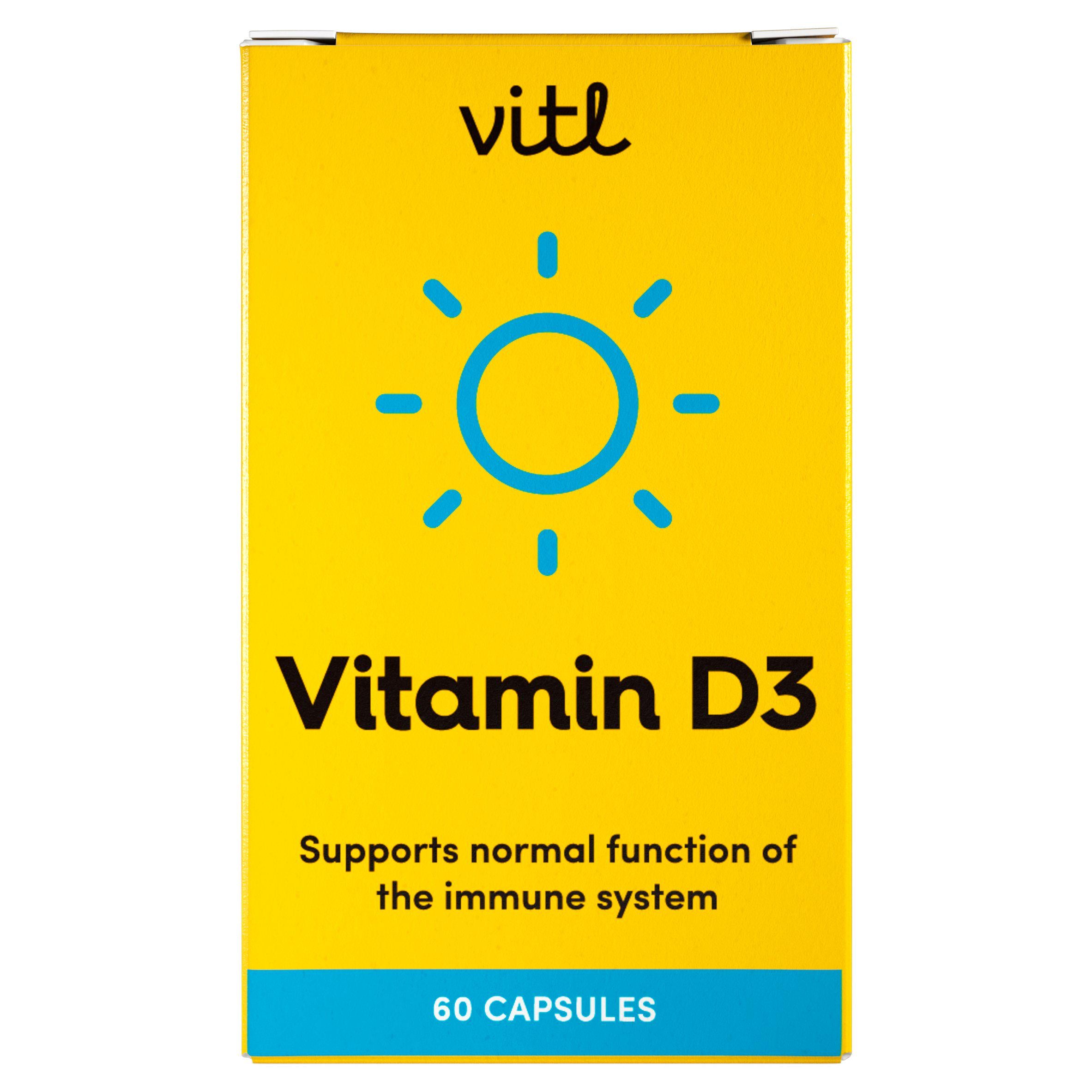Vitl Vitamin D3 Immune System Capsules x60 GOODS Sainsburys   